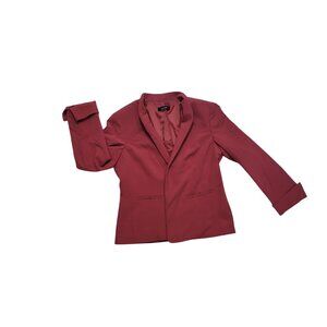 Nine West Womens Pink Blazer Jacket M Polyester Viscose & Elastane Blend